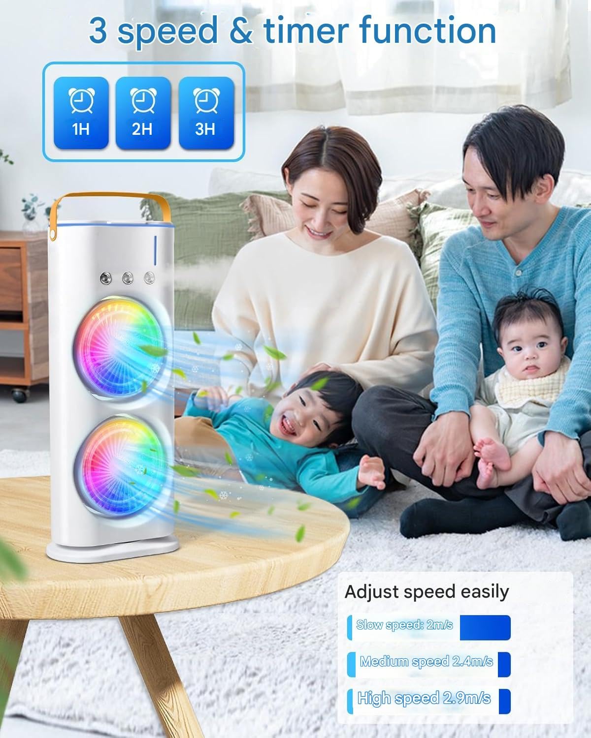 Pudami Double-Ended Spray Fan – Portable Mist Cooling Fan
