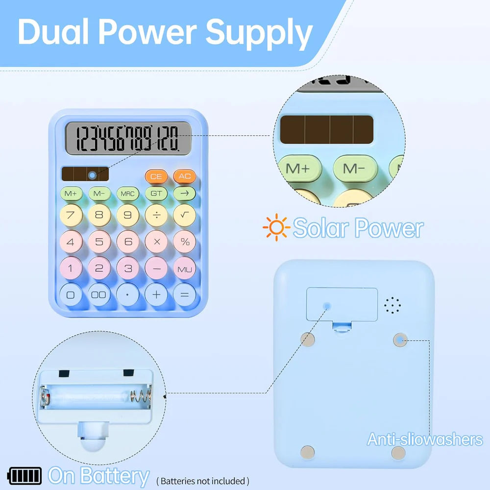 Pudami Pastel Calculator Solar/Battery Operated ( 1pc )