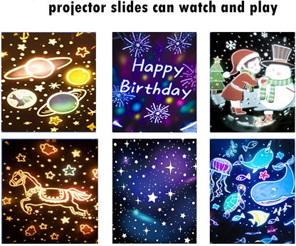 Pudami Star Light Projector for Kids – 6 Projection Films, 5 Color Modes, Rotating Rabbit Night Light