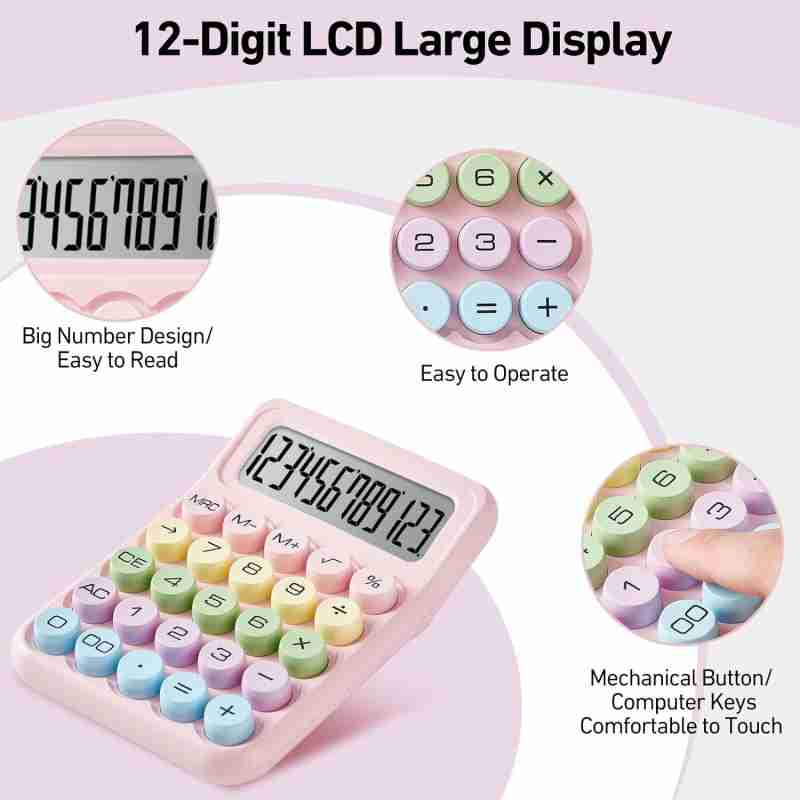 Pudami Pastel Calculator Solar/Battery Operated ( 1pc )