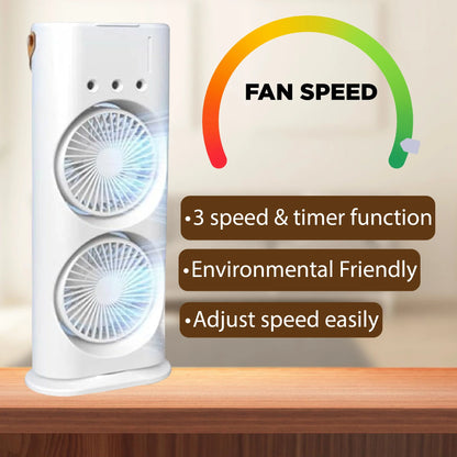 Pudami Double-Ended Spray Fan – Portable Mist Cooling Fan