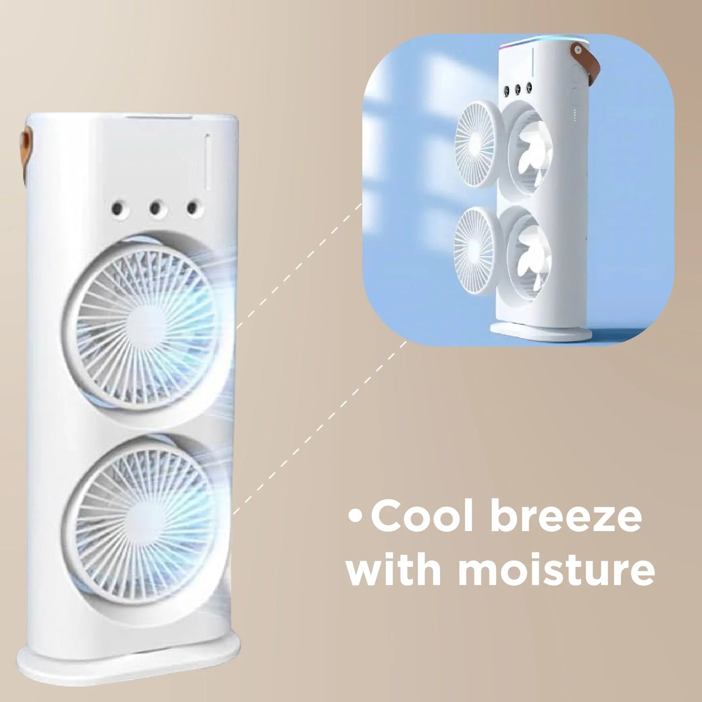 Pudami Double-Ended Spray Fan – Portable Mist Cooling Fan